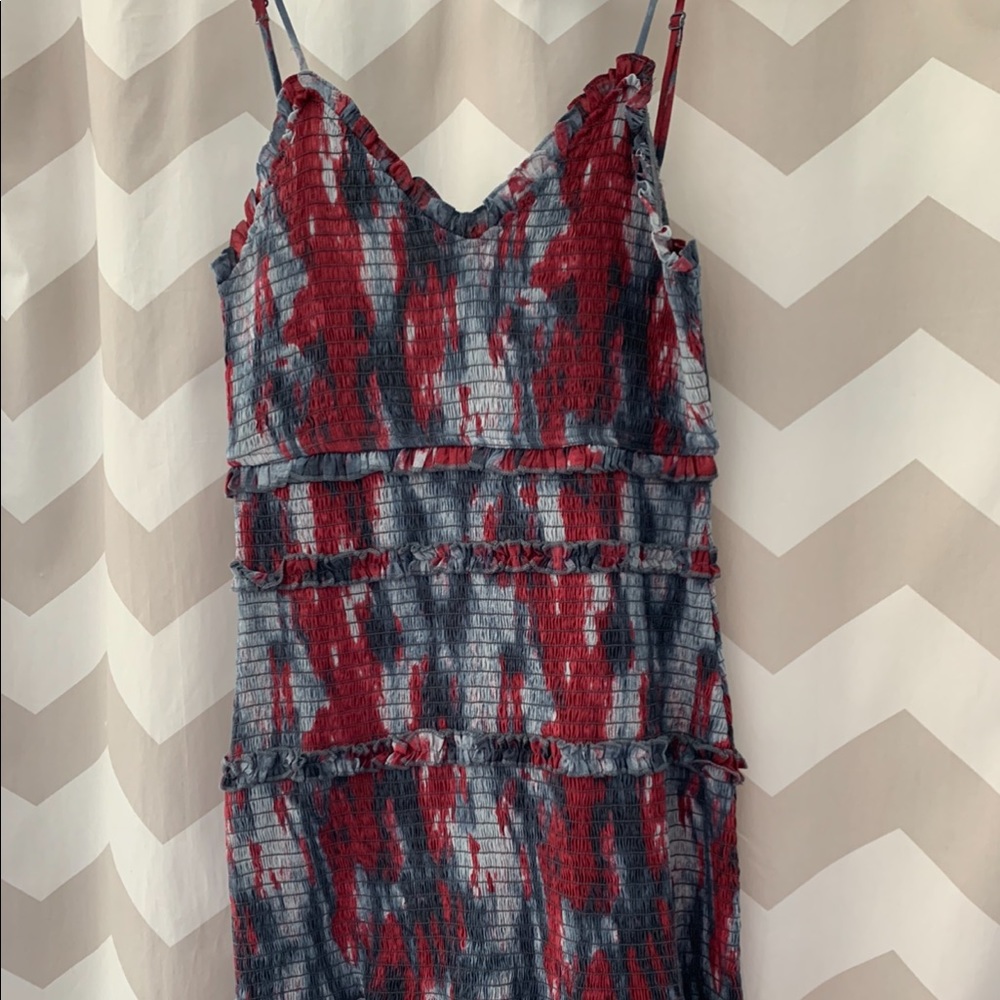 NWT Red/Navy/Grey Tie Dye Dress Women’s Size M
